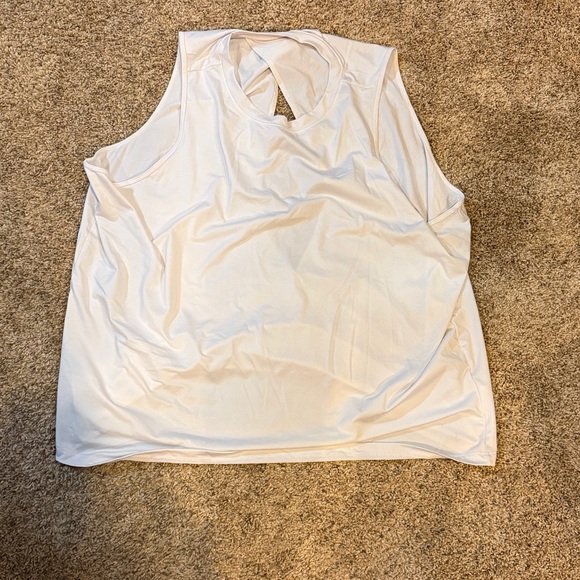 Fabletics Tops - Fabletics White Open Back Sleeveless Tee